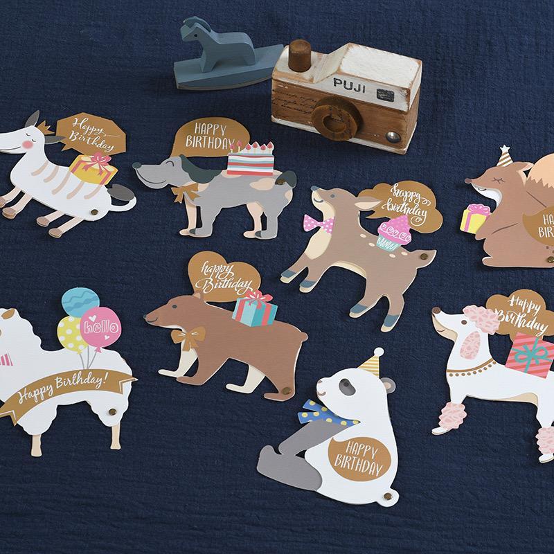 6pc set Animal Greetings