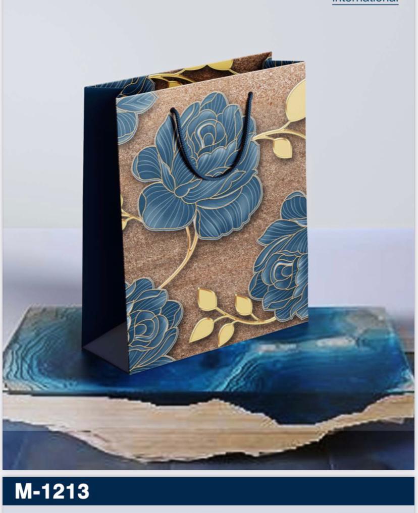 Medium flower print gift bag ( Pack of 12 )