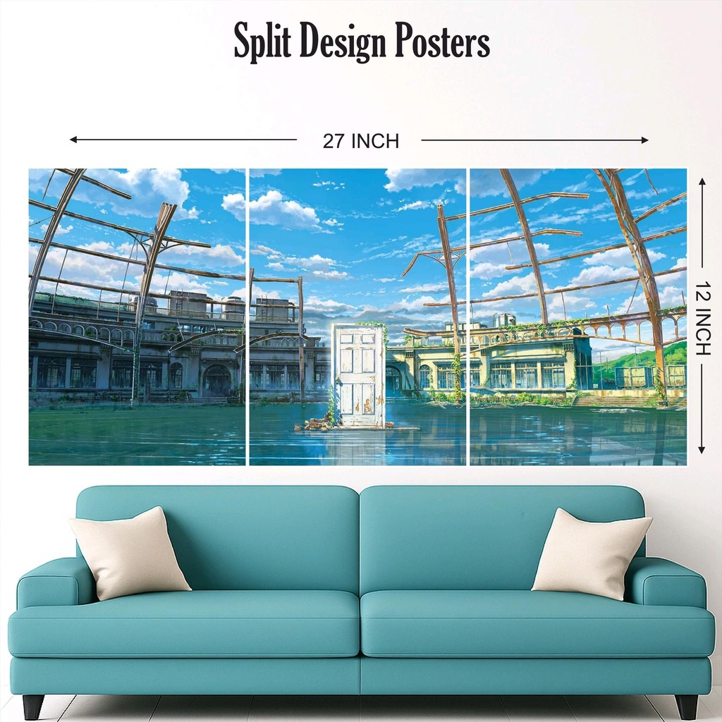 Suzume anime movie split design paper poster pack of 3 ( Net price 42 )