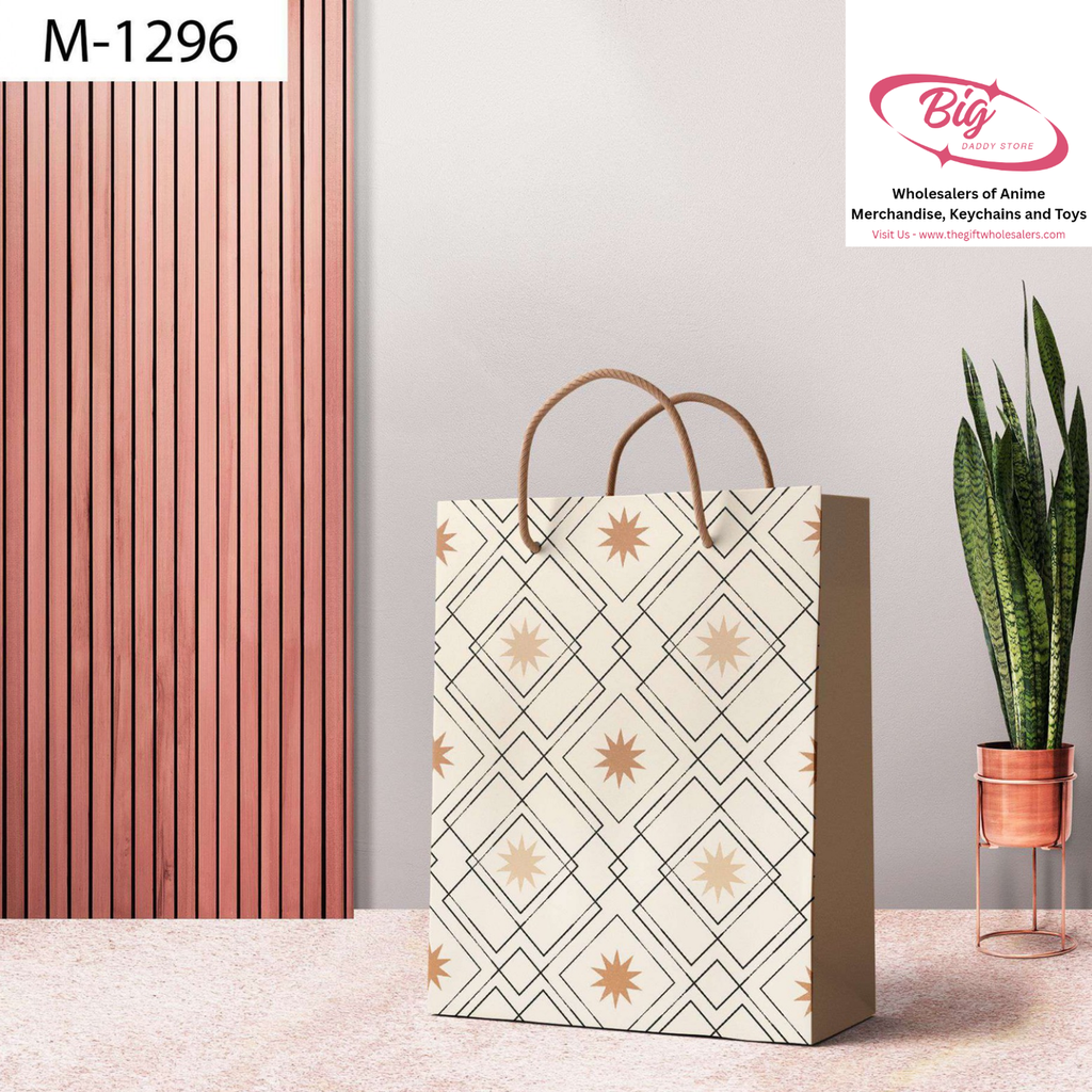 Medium size paper gift bags M-1296 (Pack of 12)