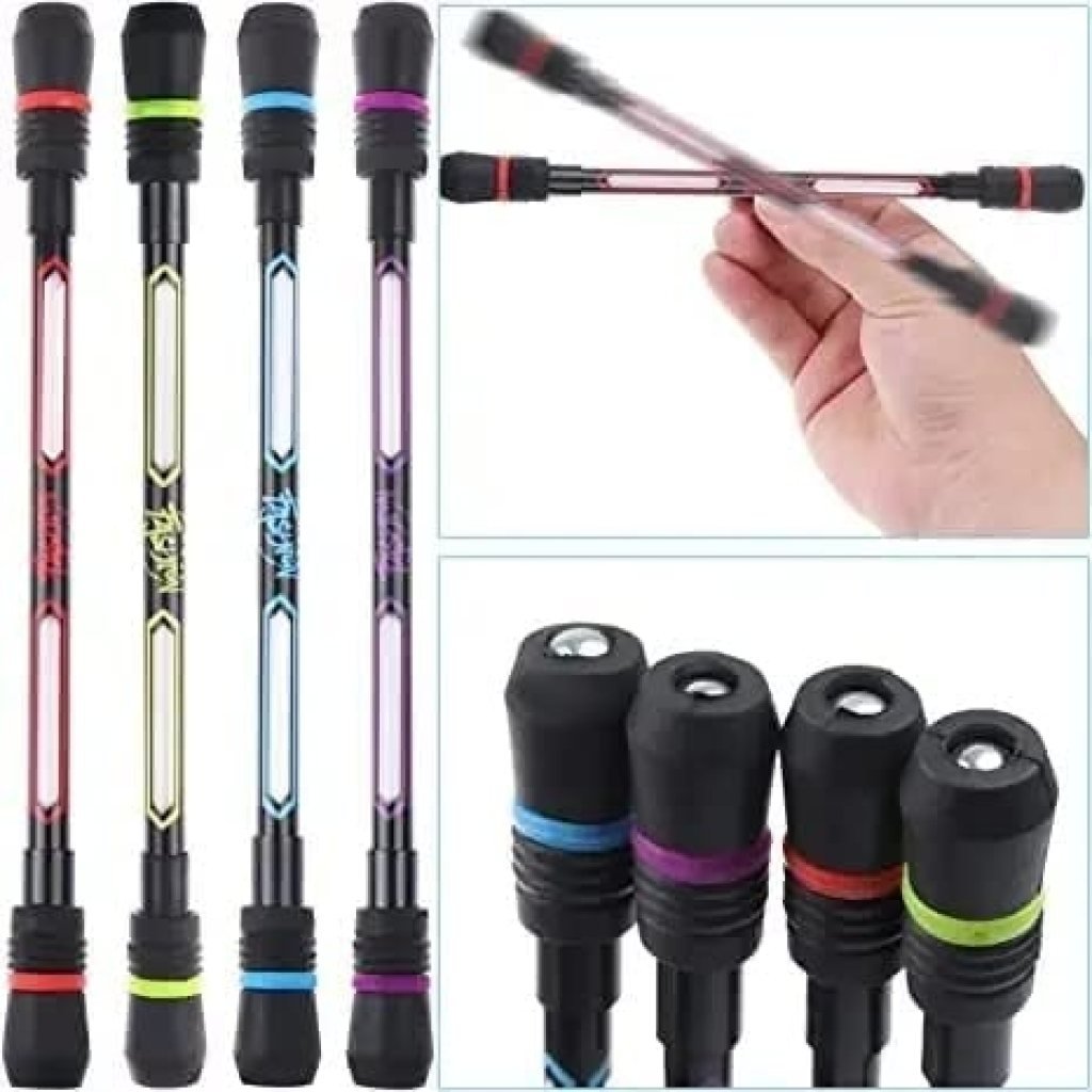 [CERT] 4 Pcs Spinning Rolling Pen Ballpoint Pen Rolling Finger | Non Slip Coated Spinning Pen with Weighted for Playing Student (Pack of 4)