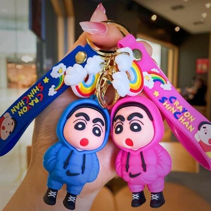 New Shinychan with Colour Jacket Rubber Keychain Pack of 3 (eff price 35)