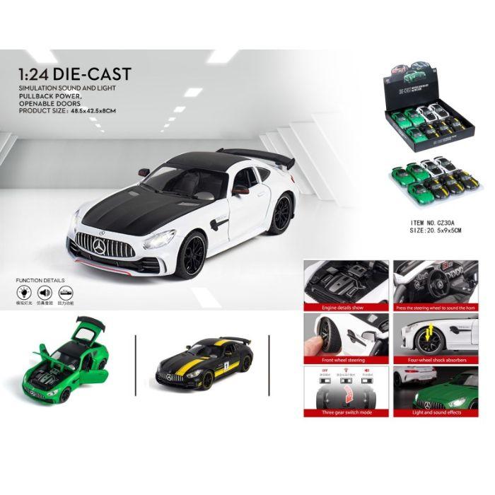 8pcs - Display Box - 1:24 Merc-Bennz AMZ GTR. Net price 699