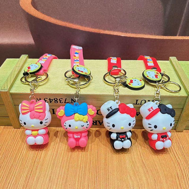 New Kitty Mix Design Rubber Keychain Pack of 3 (eff price 35)
