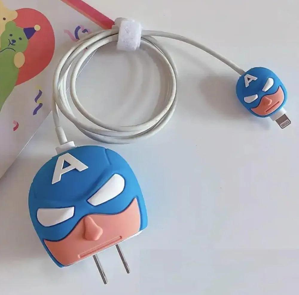 3 pcs- Captan Amrica 20W Iphone Silicone Charger Cover (Net Price 65)