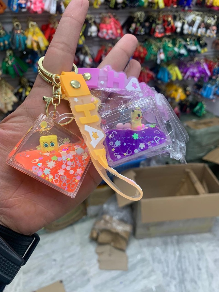 Mix character water keychain bag shape pack of 3 ( net price 52 )