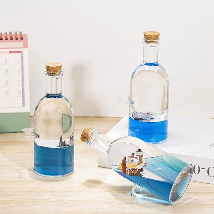 Big Round glass  bottle luffy ship showpeice