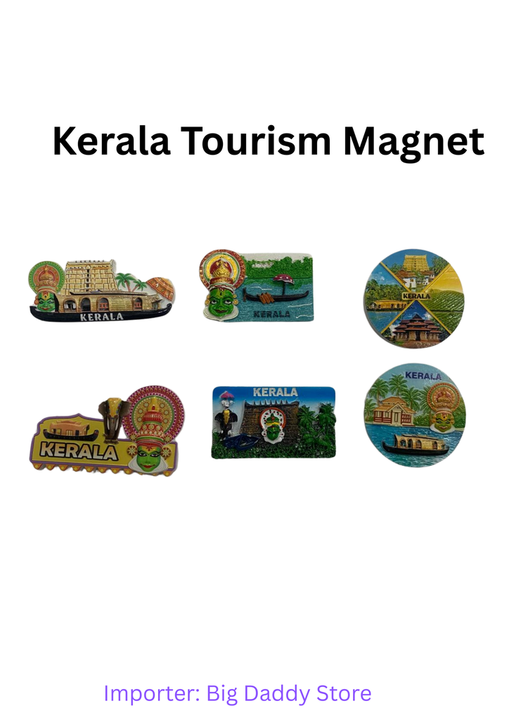 Kerela tourism fridge magnet mix design pack of 10 (eff price 38)