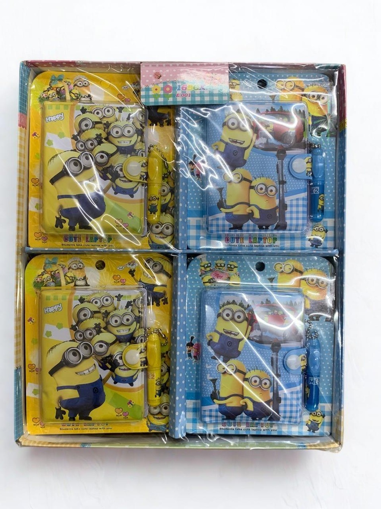 Minion mini size diary with pen pack of 16 ( eff price 35 )