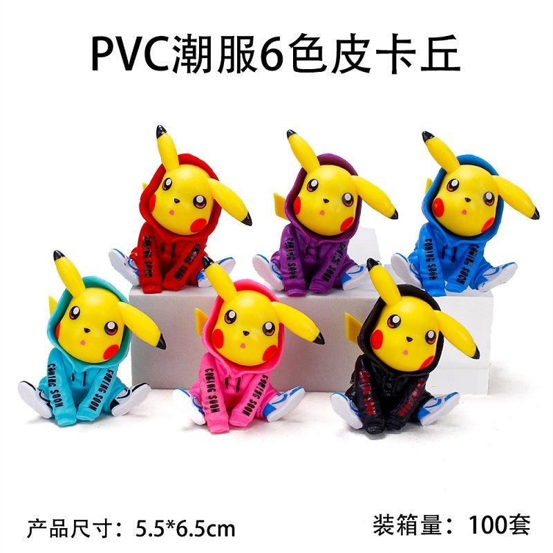 6 pc multicolor Pekachu pokimon set