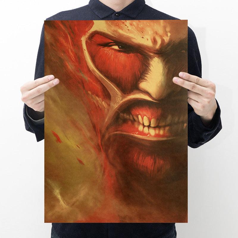20 pcs Eren Yeger Half Face Poster 50*35.5cm net price 22