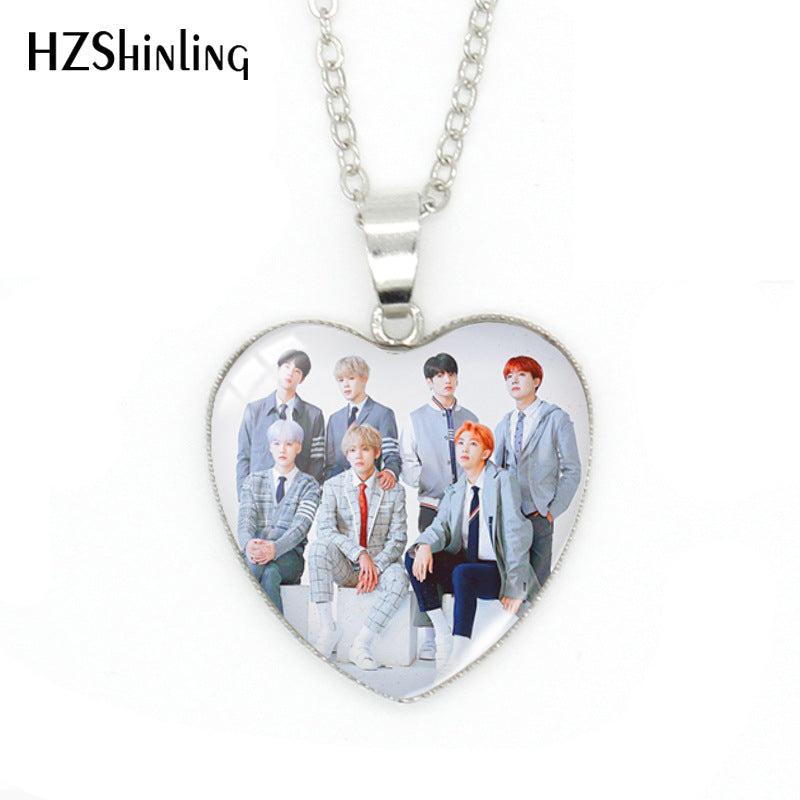 (set of 6) Heart BTS Necklace - Random BTS Designs