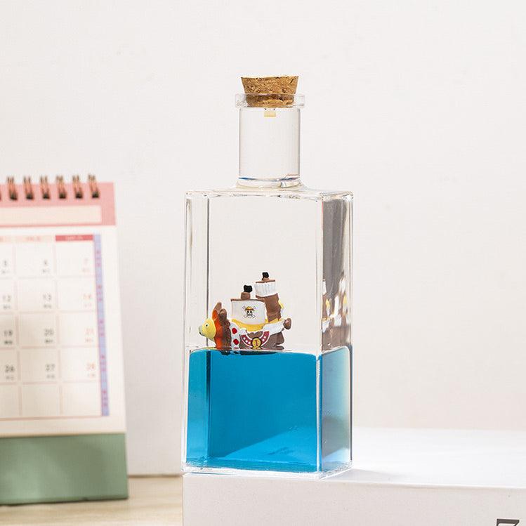 Big Square glass bottle luffy ship showpeice