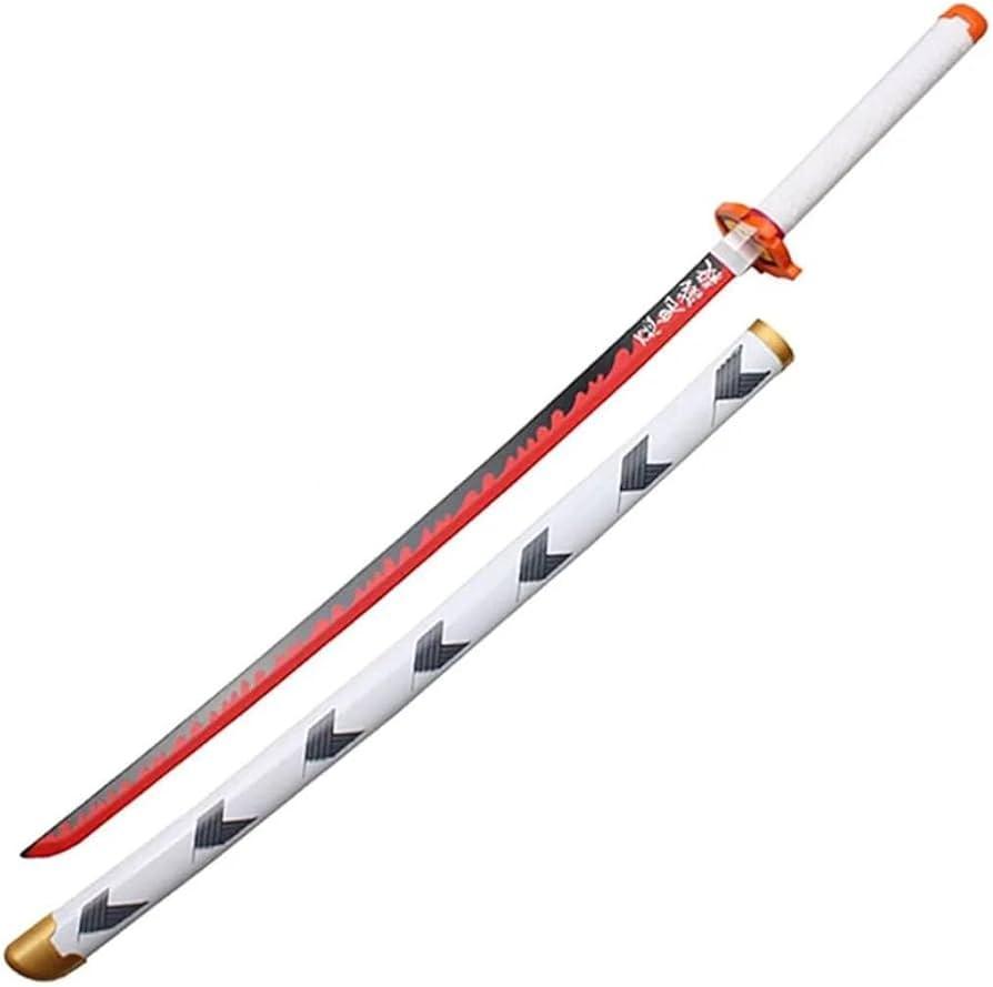 Rengoku fire 104 Cm Wooden Katana fully assembled (Heavy Quality)