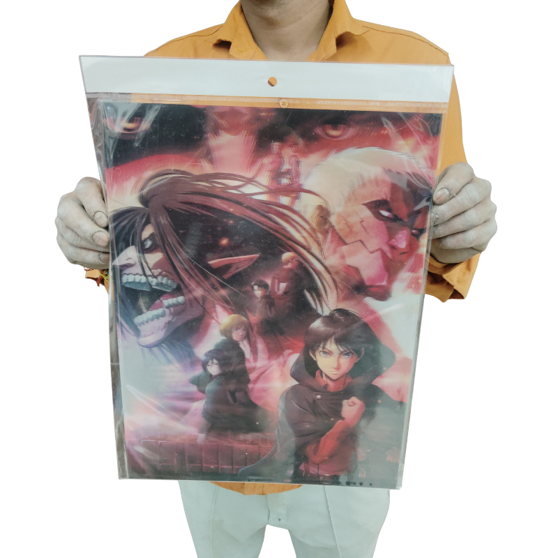 Attack on tittan 3d poster pack of 2 ( eff price 90)