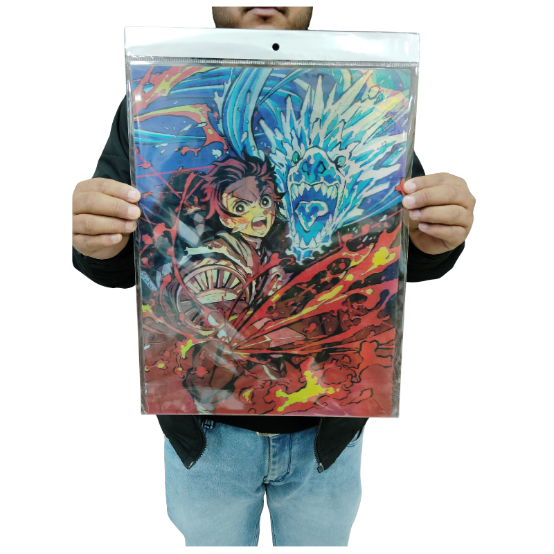 Tanjiro attack 3d poster pack of 2 ( eff price 90)