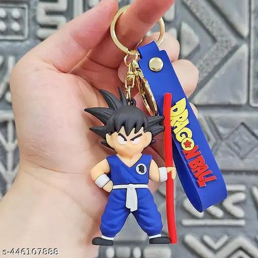 Goku with Stick Blue rubber keychain pack of 3 (eff price 35)