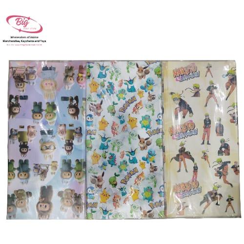 Naruto / labubu mix design wrapping sheet pack 50