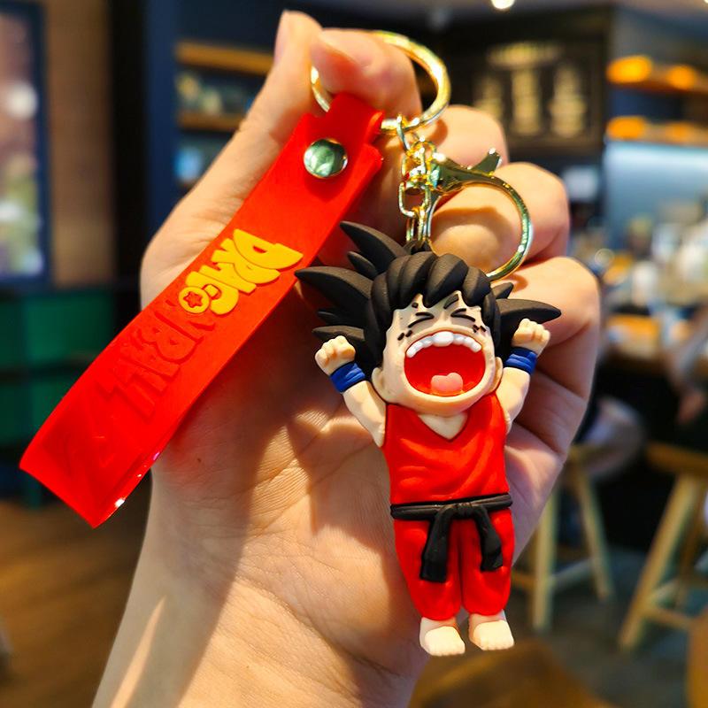 New Happy Red DBZ Goku Rubber Keychain Pack of 3 (eff price 35)