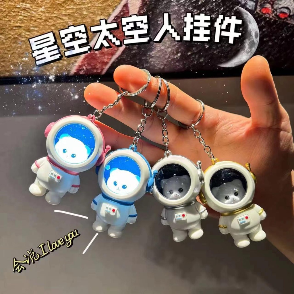12pc- Astro Cat with light keychain net price 69