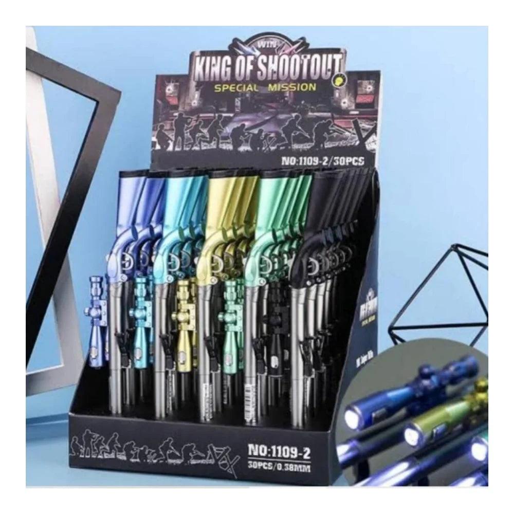 30pcs - Gun Pen with Light Model 1109-2 Net price 36 1080