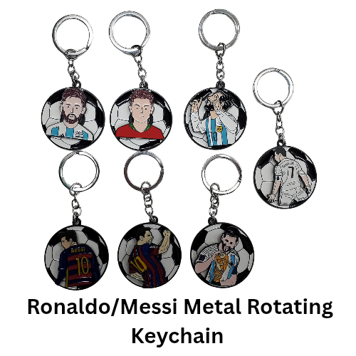Ronaldo/Messi rotating mix keychain Pack of 5 (eff price 45) (With Packing)