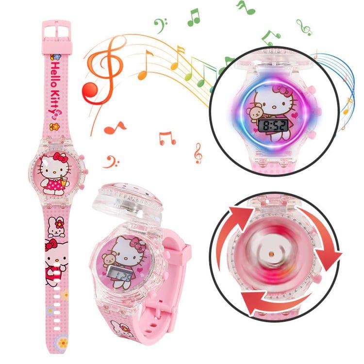 Kitty / micky mix design kids watch with light & music Pack of 6 ( eff price - 110 )