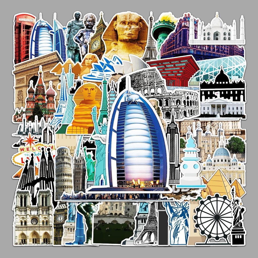 Buildings - 2 X 50 pc Sticker packets Net price 70