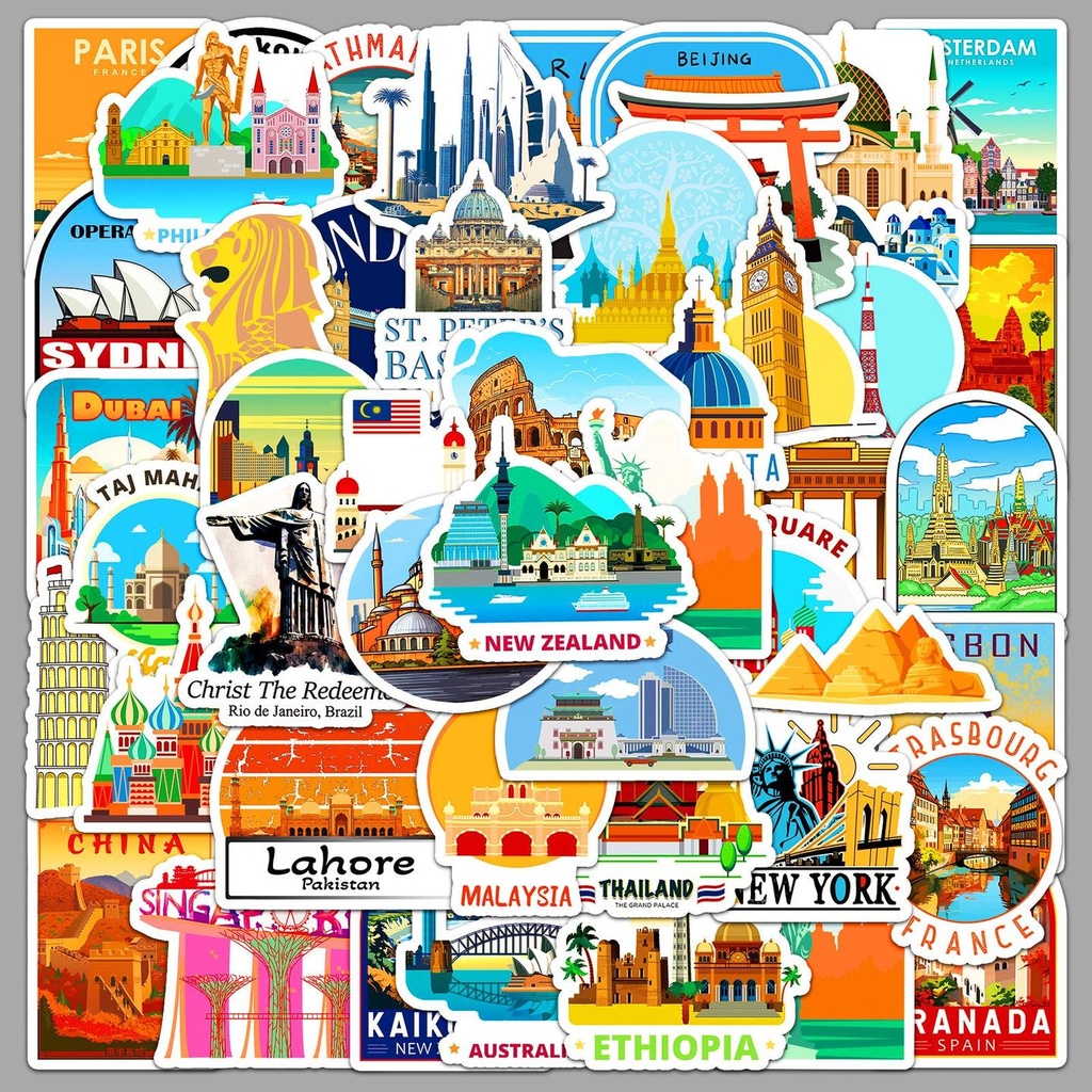 cities - 2 X 50 pc Sticker packets Net price 70
