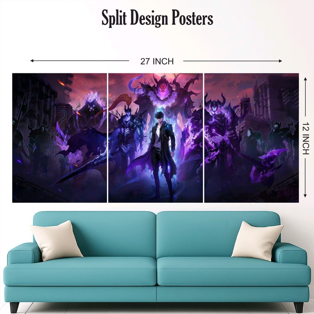 Solo leveling split design posters pack of 3 ( Net price - 40 )