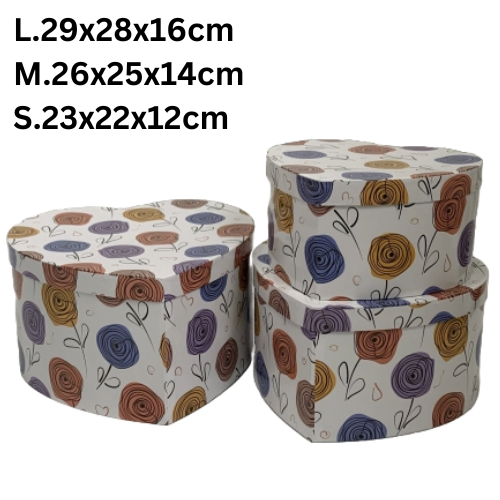 Heart Gift Box 3 pc Set