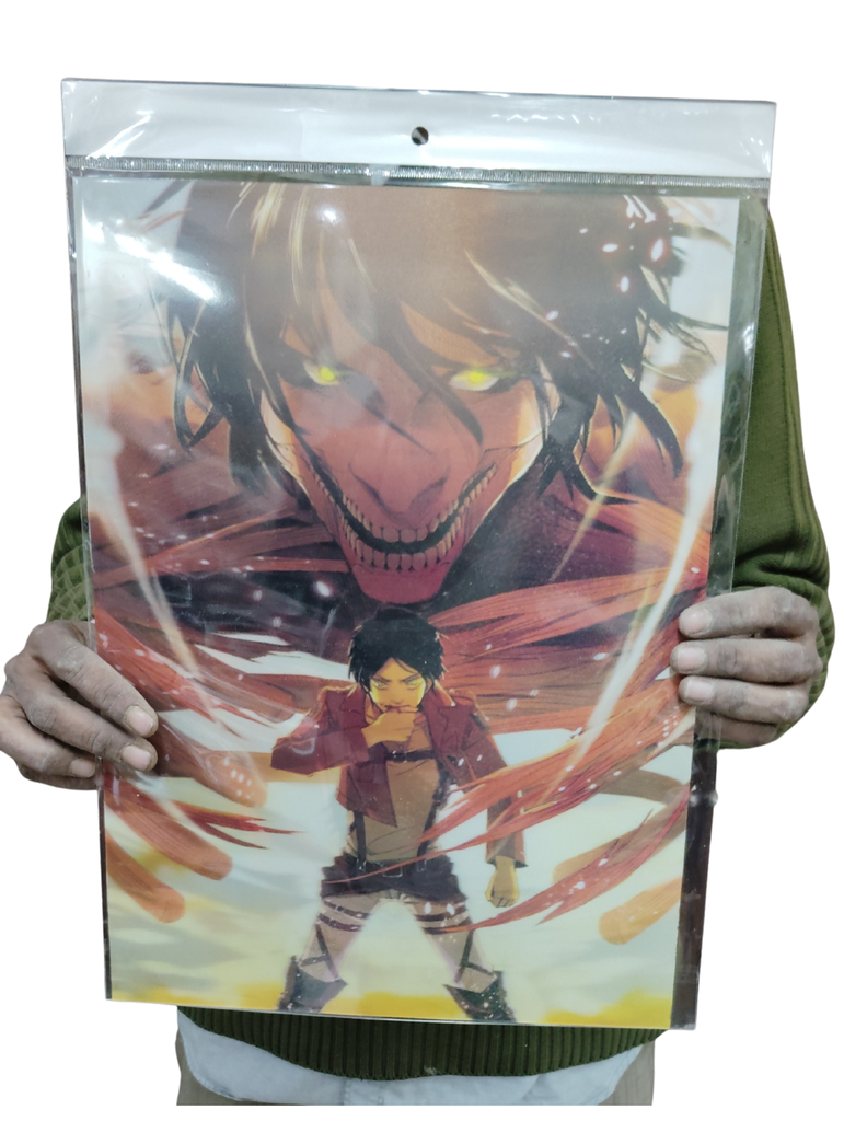 Attack on tittan 3d poster pack of 2 ( eff price 90)