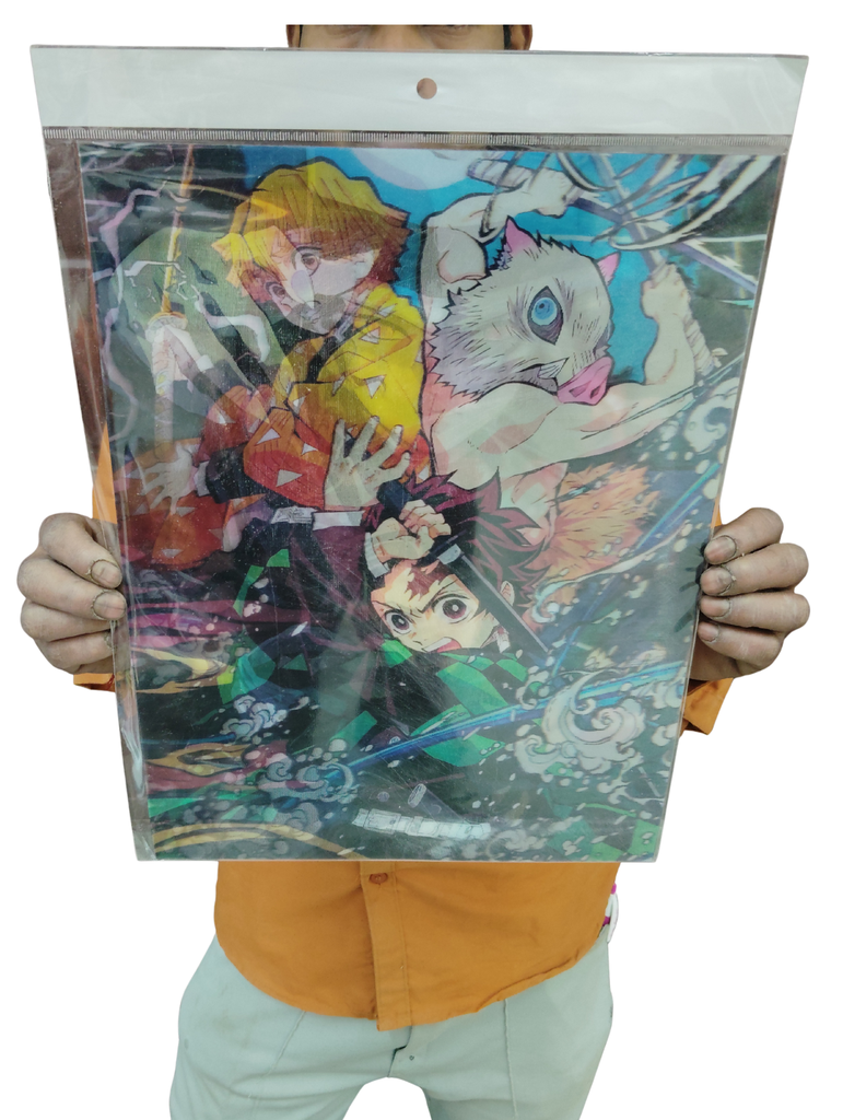 Tanjiro team 3d poster pack of 2 ( eff price 90)