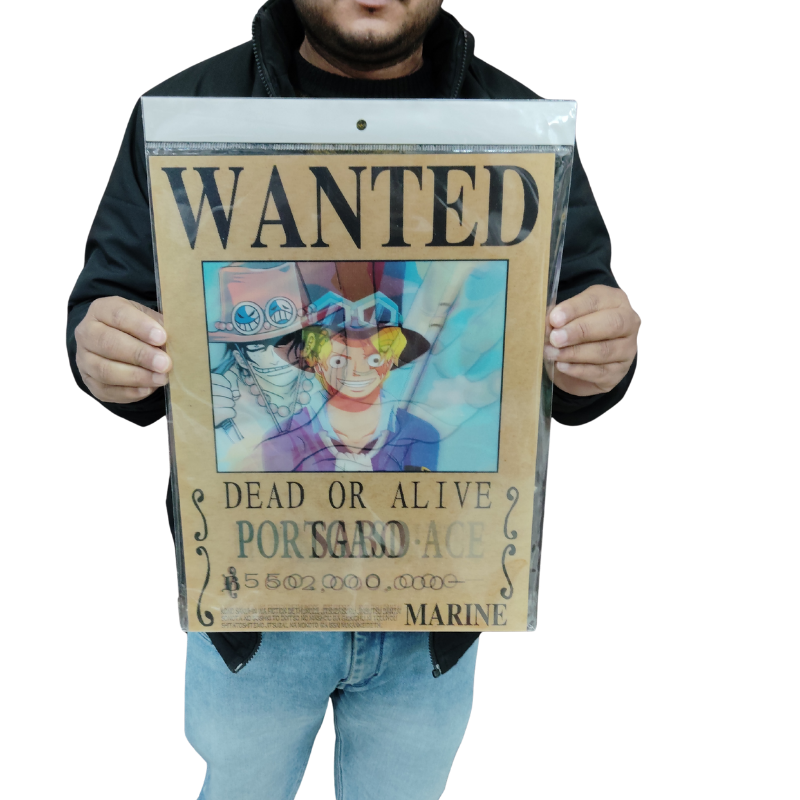 Wanted Luffy ace 3d poster pack of 2 ( eff price 90)