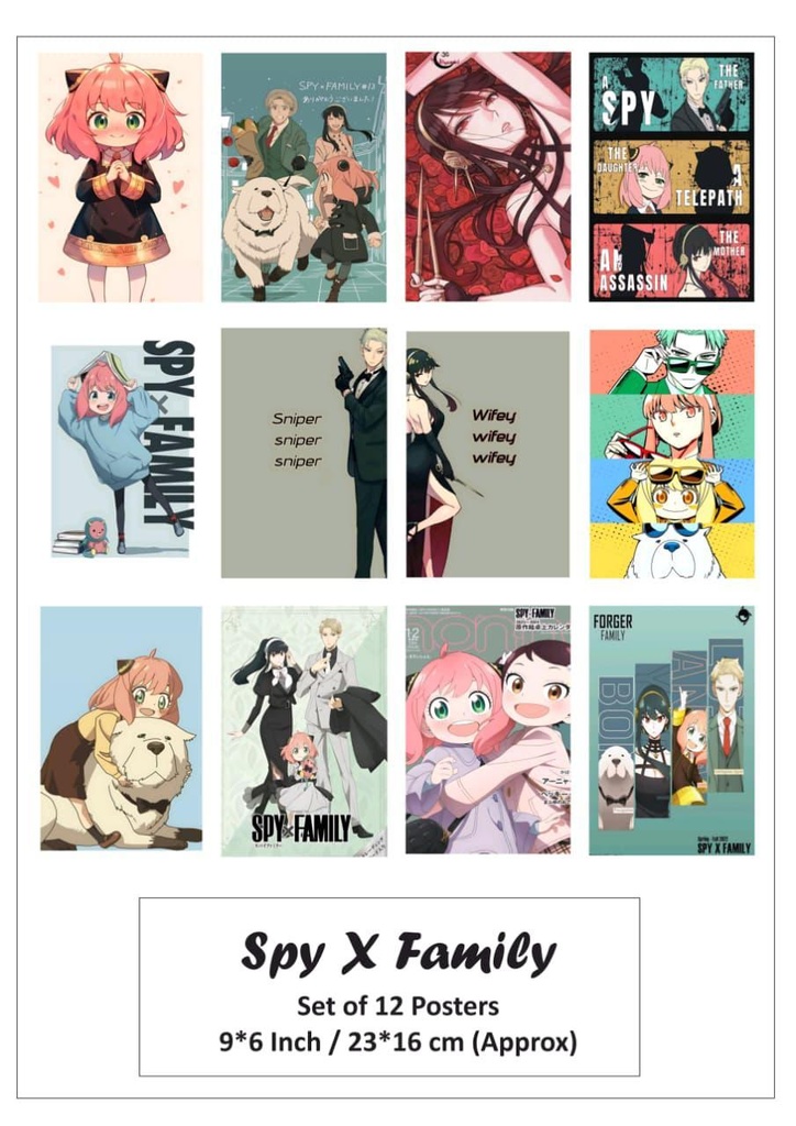 Spyx small size paper poster pack of 12 (eff price 68/pkt) Pack of 3 packet