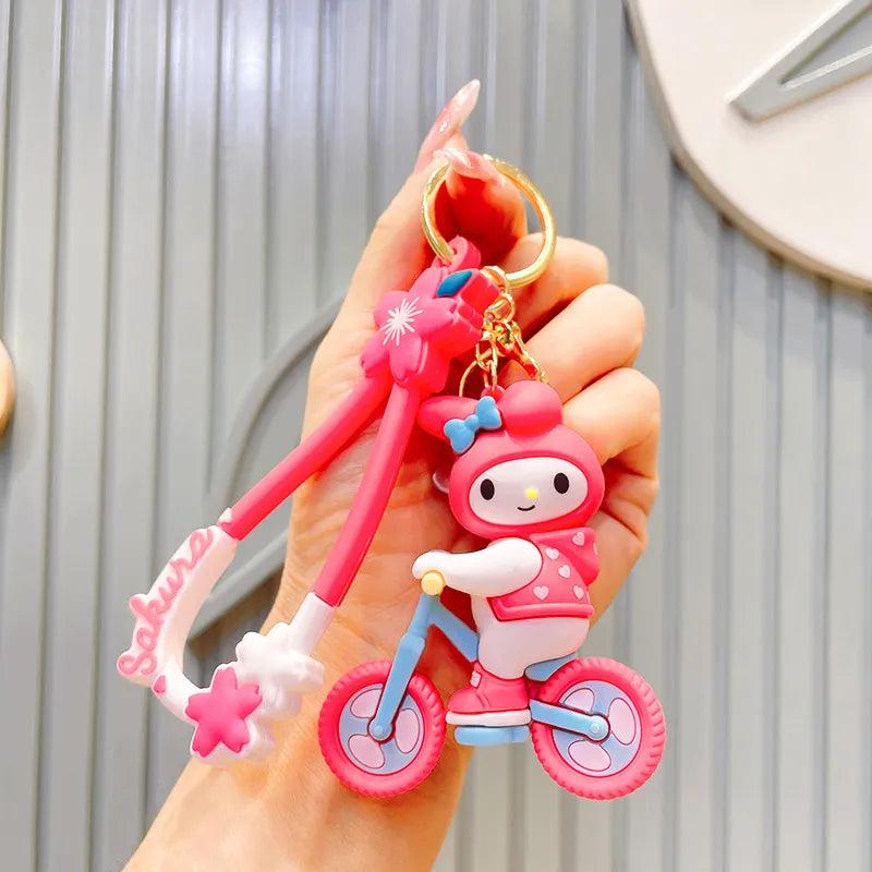 Kuromi On Cycle Pink rubber keychain pack of 3 (eff price 35)
