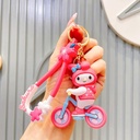 Kuromi On Cycle Pink rubber keychain pack of 3 (eff price 35)