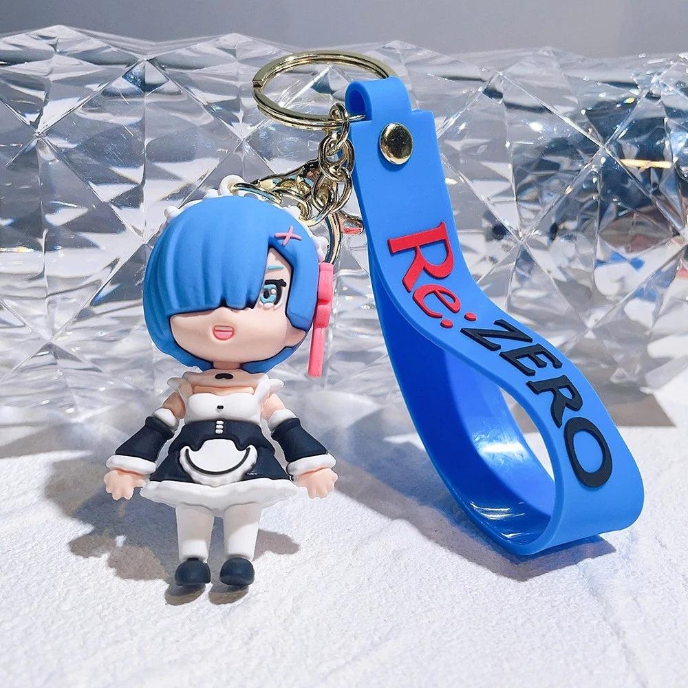 New Cute Re-ZeRO Blue Girl Rubber Keychain Pack of 3 (eff price 35)