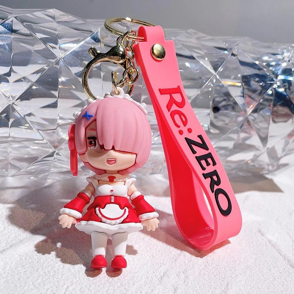 New Cute Re-ZeRO Pink Girl Rubber Keychain Pack of 3 (eff price 35)
