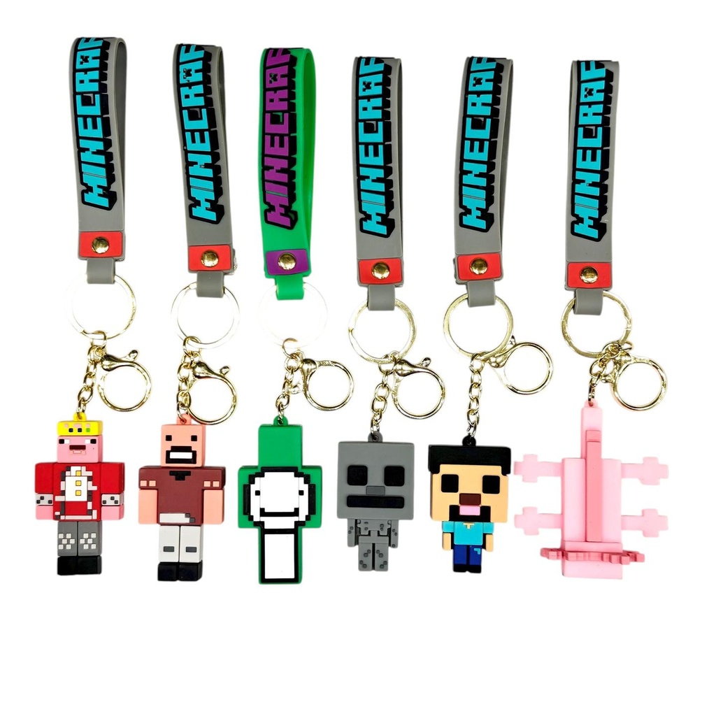 New Minecraft Mix Design Rubber Keychain Pack of 3 (eff price 35)