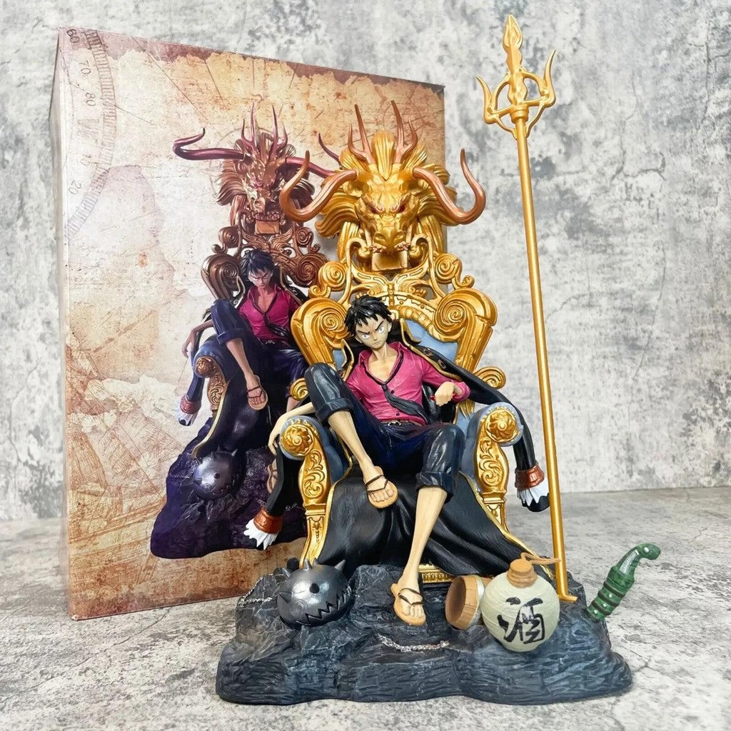 34 cm Giant luffy on Dragon throne king