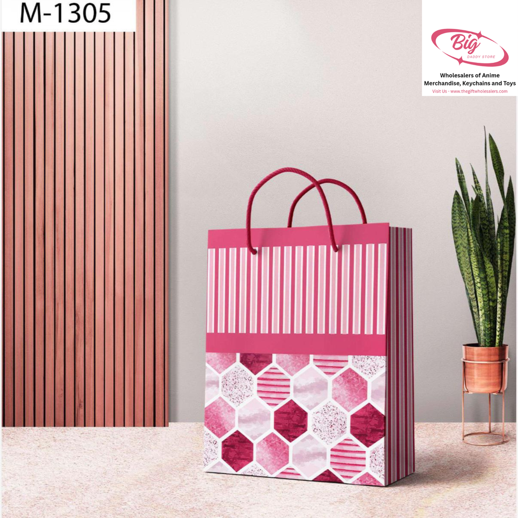 Medium size paper gift bags M-1305 (Pack of 12)