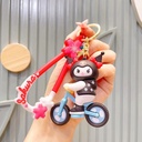 Kuromi On Cycle Black rubber keychain pack of 3 (eff price 35)