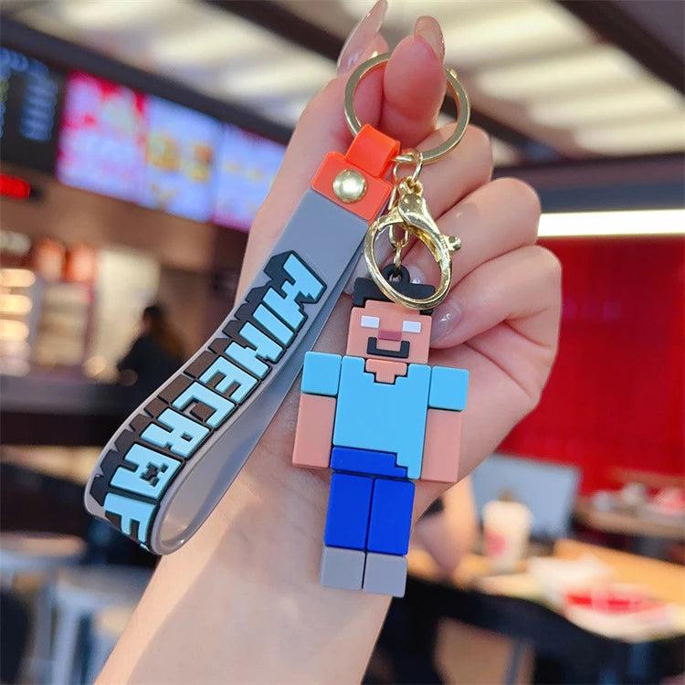 New Minecraft Grn/Blue Rubber Keychain Pack of 3 (eff price 35)