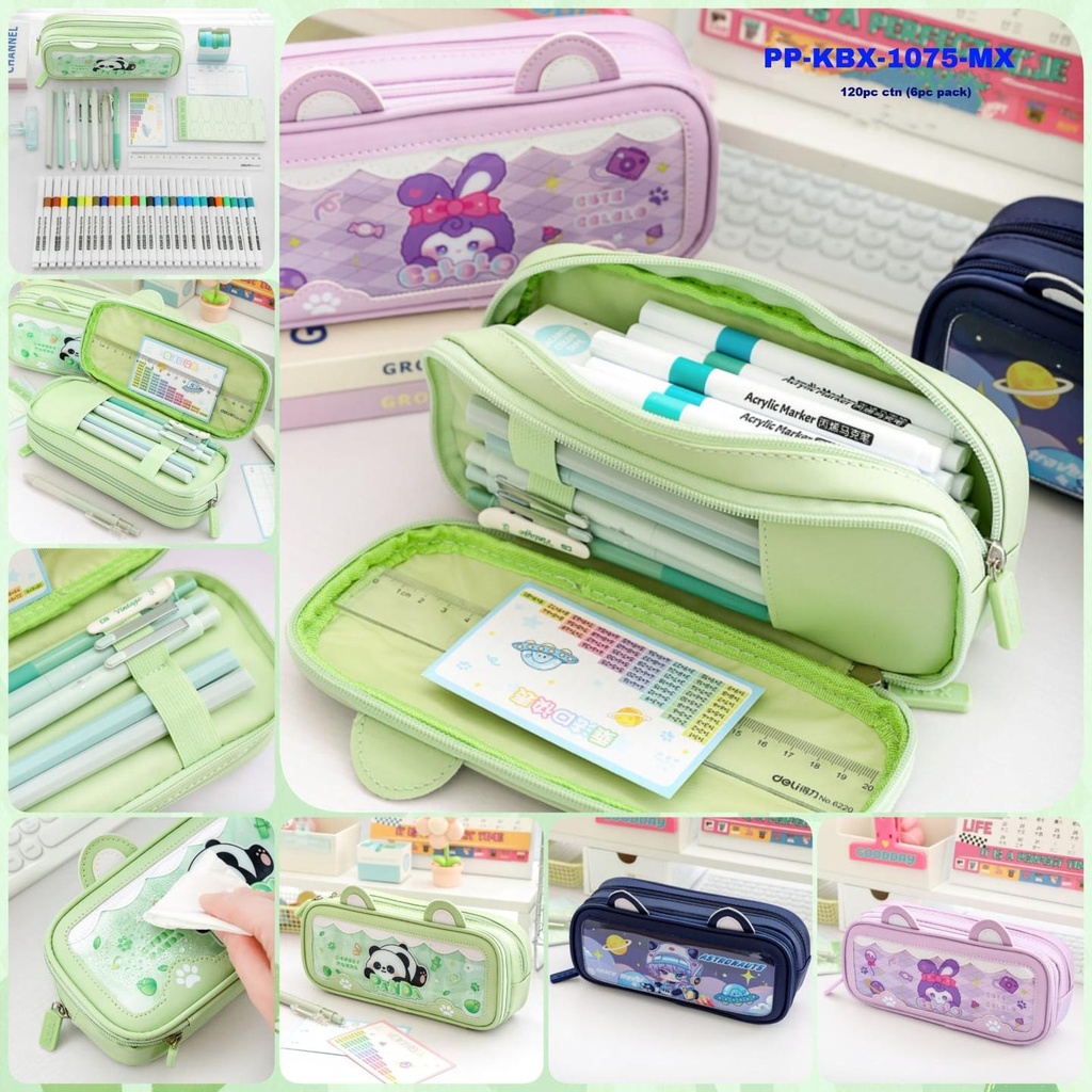 Panda with ears big size pencil pouch ( Heavy quality  )