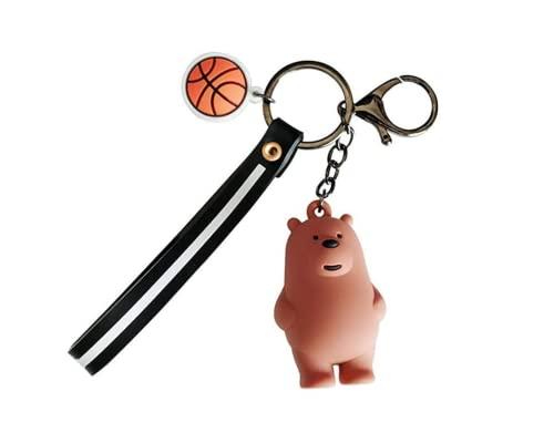 New Brown Cute Bear Rubber Keychain Pack of 3 (eff price 35)
