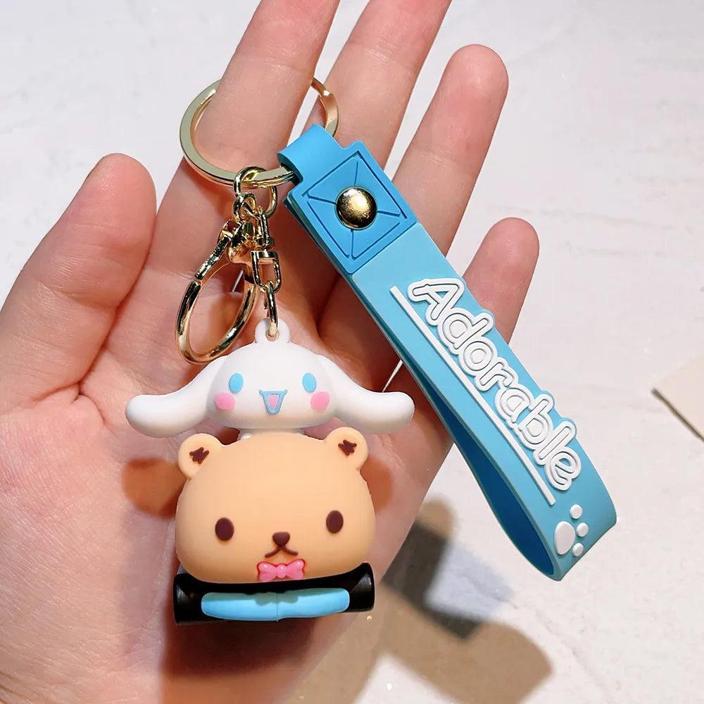 Kuromi in Racing Car rubber keychain pack of 3 (eff price 35)