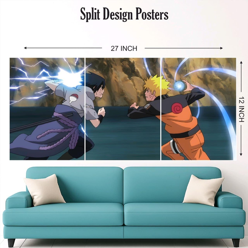 Naruto / itachi / sasuke mix design split poster pack of 3 (net price 40)