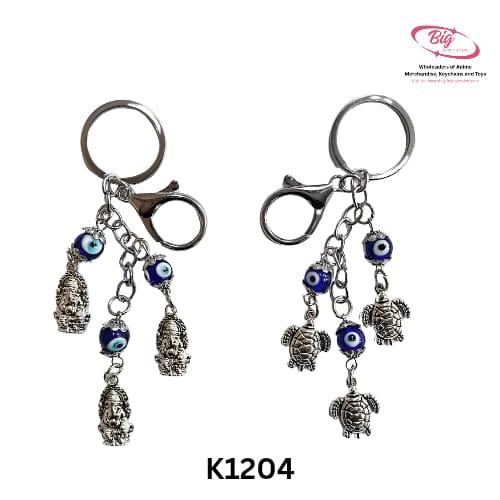 Turtle & Ganesha mix design evil eye keychain Pack of 12 (Net price 48)