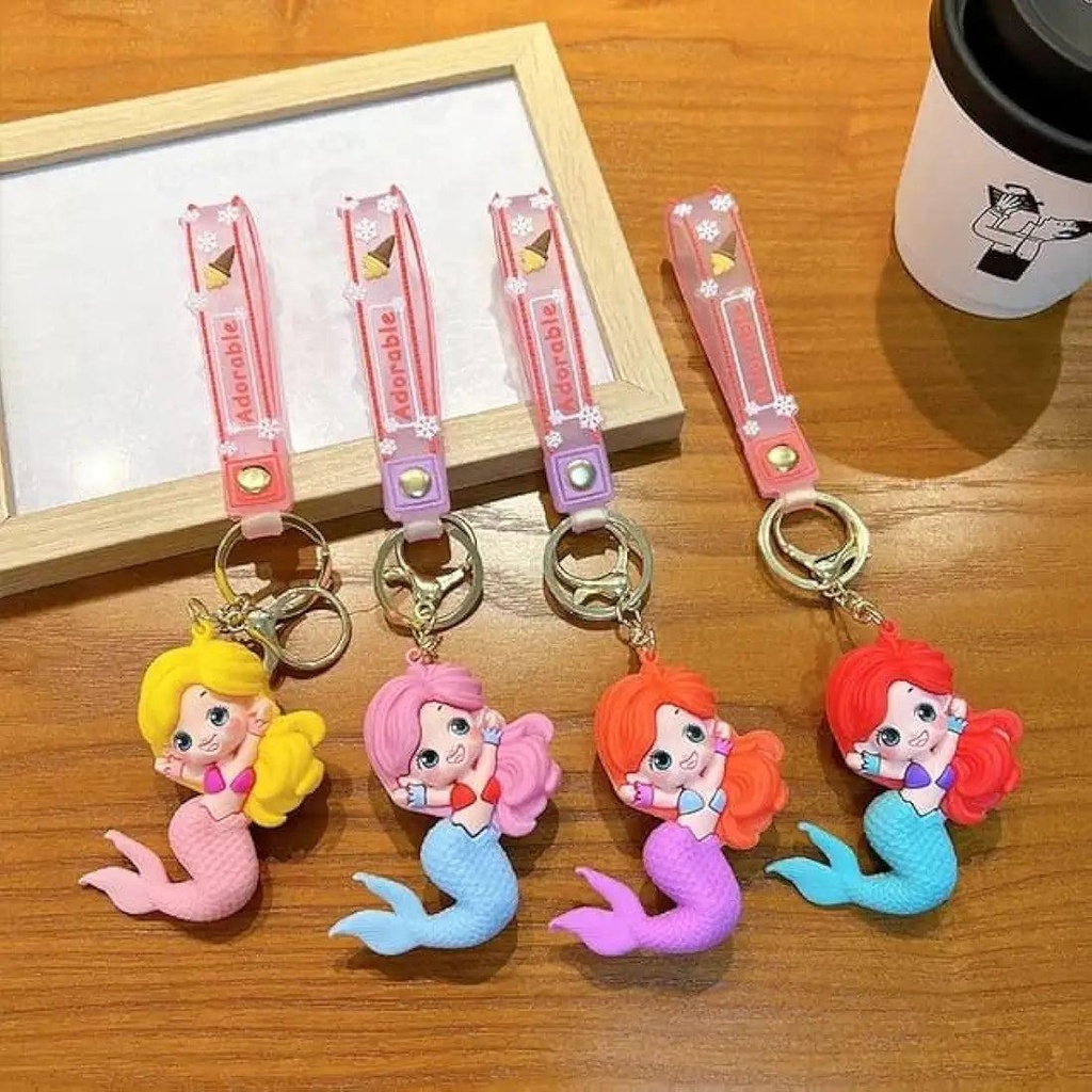 New Mermaid mix colour rubber keychain pack of 3 (eff price 35)